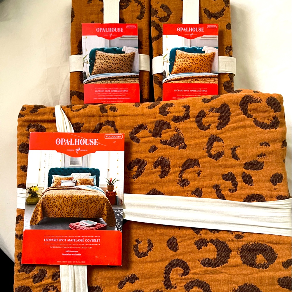 OpalHouse (Target) Leopard Spot Matelasse’ Coverlet & matching shams -full/queen